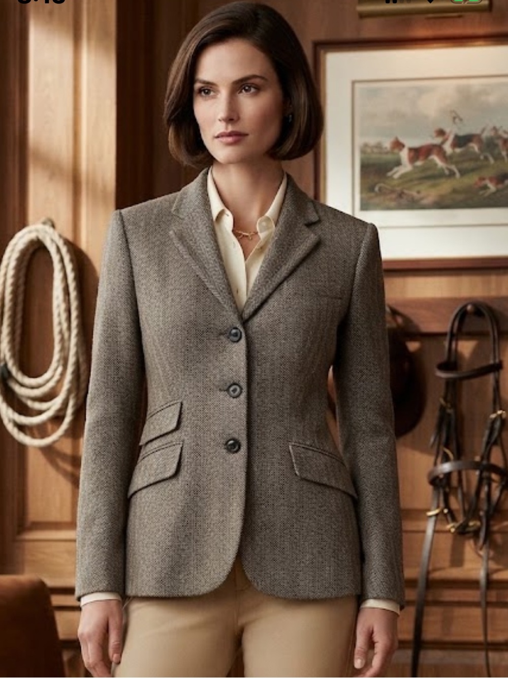 NWOT Ralph Lauren Chaps Herringbone Cotton Blazer Jacket Size 6